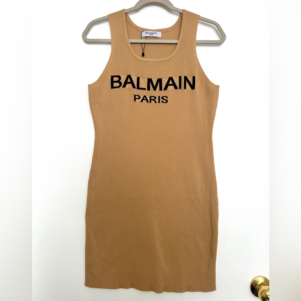 Balmain Tan Mini Dress